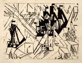 Marine by Lyonel Feininger, 1918, Holzschnitt auf Japan, sold Nov 2013