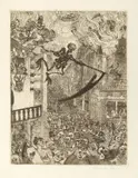 James Ensor, La mort poursuivant le troupeau des humains, 1896, Radierung auf Japan