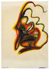 Baudelaire by Arnulf Rainer, 1968, Farbtuschen auf festem Leykam-Papier, sold May 2013