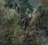 Bernard Schultze, Wohrett, 1957, Mischtechnik auf Leinwand