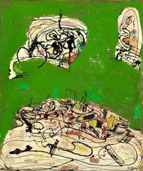 Mutter Erde eröttet“ [!] by Heimrad Prem, 1963, Öl auf Leinwand, sold Nov 2012
