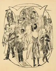 Das Theaterfoyer by Max Beckmann, 1922, Lithographie auf imitiertem Japan, sold May 2013