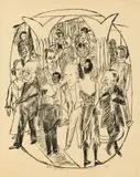 Max Beckmann, Das Theaterfoyer, 1922, Lithographie auf imitiertem Japan