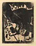 Junges Mädchen III by Emil Nolde, 1912, Holzschnitt auf Japan, sold Nov 2012