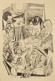 Max Beckmann, Das patriotische Lied, 1919, Lithographie auf Japan