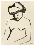 Auguste Herbin, Femme nue en buste, 1907, Tuschpinsel auf Bütten