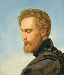 Wilhelm von Kaulbach, Bildnis des Malers Heinrich Heinlein im Profil, Um 1840, Öl auf Leinwand