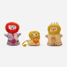 Marilyn Neuhart, Collection of three dolls, c. 1961, linen, wool, silk