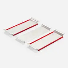 Richard Neutra, Serving trays, set of three, c. 1930, aluminum, acrylic