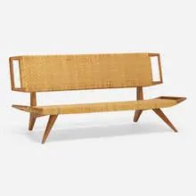 Paul Laszlo, Settee, 1950 / 1962, walnut, cane