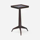 Edward Wormley, Janus occasional table, model 6047, 1960, lacquered mahogany, Tiffany glass tiles, brass