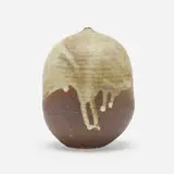 Untitled Closed Form by Toshiko Takaezu, c. 1985, glazed stoneware, sold Nov 2022