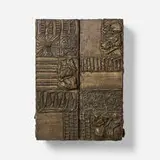 Sculptured Metal wall-hanging cabinet by Paul Evans, 1969, bronzed resin over wood, sold Nov 2022
