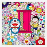 Anywhere Door (Dokodemo Door) in the Field of Flowers by Takashi Murakami and Fujiko F. Fujio, 2018, offset lithograph in colors, sold Aug 2026