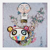 Takashi Murakami, I Met a Panda Family, 2013, offset lithograph in colors