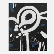 Untitled by Emerson Woelffer, 1995-96, oil and acrylic on canvas, sold Aug 2026