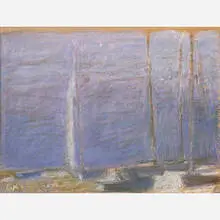 Pink Dusk by Wolf Kahn, Germany/USA, sold Nov 2016