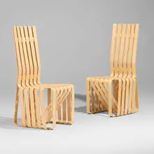 Frank Gehry, High Sticking chairs, pair, laminated maple