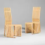 Frank Gehry, High Sticking chairs, pair, laminated maple