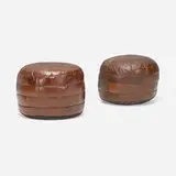 De Sede, DS 80 ottomans, set of two, c. 1965, leather upholstery