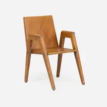 Modern, Armchair, c. 1940, oak veneer, pine