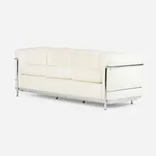 LC2 sofa by Pierre Jeanneret and Le Corbusier Charlotte Perriand, leather upholstery, chrome-plated steel, sold Jul 2026