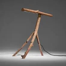 Marco Iannicelli, Little Tree Friend #5 (table lamp), 2013, willow, brass, Pertinax