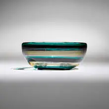 Fulvio Bianconi, A Fasce Orizzontale bowl, model 1159, c. 1953, glass