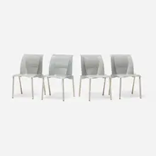 Frank Gehry, Fog chairs, set of four, 1999, enameled aluminum, stainless steel