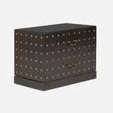 Tommi Parzinger, Cabinet, c. 1960, mahogany, glass, brass, steel plated brass, poplar