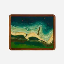 Tyler Hays, Jigsaw Puzzle painting, c. 2024, acrylic, milk paint, and oil on wood in artist-made frame