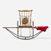Karen Ryan, Untitled from Custom Made U.S.A. Series No. 1, 2010, painted and enameled steel, beech, oak, redwood, leather baseball gloves, wool
