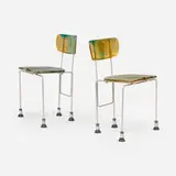 Gaetano Pesce, 543 Broadway chairs, pair, 1993, resin, chrome-plated steel, rubber