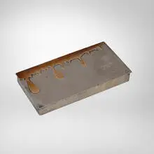 Modern, Cigarette box, silver- and copper-plated brass, cherry