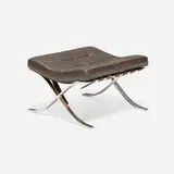 Ludwig Mies van der Rohe, Barcelona ottoman, 1929 / 1975, leather upholstery, stainless steel