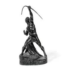 John Bell, large patinated bronze figure of 'The Eagle Slayer', patinated bronze