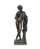 Charles Crozatier, bronze model of a young faun with pipes, bronze