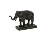 Alfred Barye, patinated bronze model of an elephant
