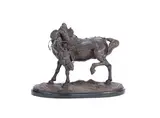 patinated bronze model of a work horse by Jules Moigniez, patinated bronze, offered Jul 2019