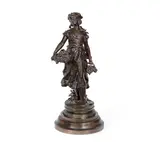 Hippolyte Moreau, patinated bronze allegorical figure of 'Autumn'