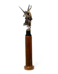Antonin Mercié, patinated and parcel gilt bronze figure of 'Gloria Victis (Glory to the Vanquished', parcel gilt bronze