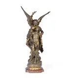 Mathurin Moreau, patinated and gilt bronze figural group of 'L'Immortalie'