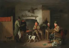 Interior of an inn by Edmund Bristow, oil on canvas, sold Mar 2019