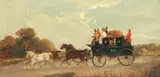 Henry Thomas Alken, Coaches on the highroad, a set of four, oil on panel