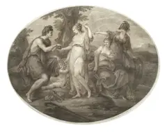 Francesco Bartolozzi R.A., The Judgment of Paris, Engraving after Angelica Kauffman, 1788, on laid