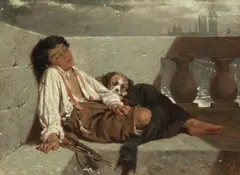 Augustus Edwin Mulready, Tired out, oil on canvas