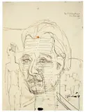 Der Reichskunstwart Edwin Redslob by Ernst Ludwig Kirchner, 1924, Feder und Pinsel in Schwarz und Braun auf Papier, sold Jun 2012