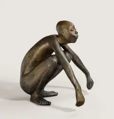 Hockender Neger by Gerhard Marcks, 1956, Bronze mit differenzierter goldbrauner Patina. Höhe: 27,7 cm (10 ⅞ in.), sold Jun 2012