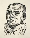 Max Beckmann, Selbstbildnis, 1922, Holzschnitt auf Bütten