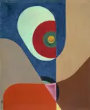 Fritz Stuckenberg, Komposition mit gelber Kugel, Um 1928, Öl auf Pappe